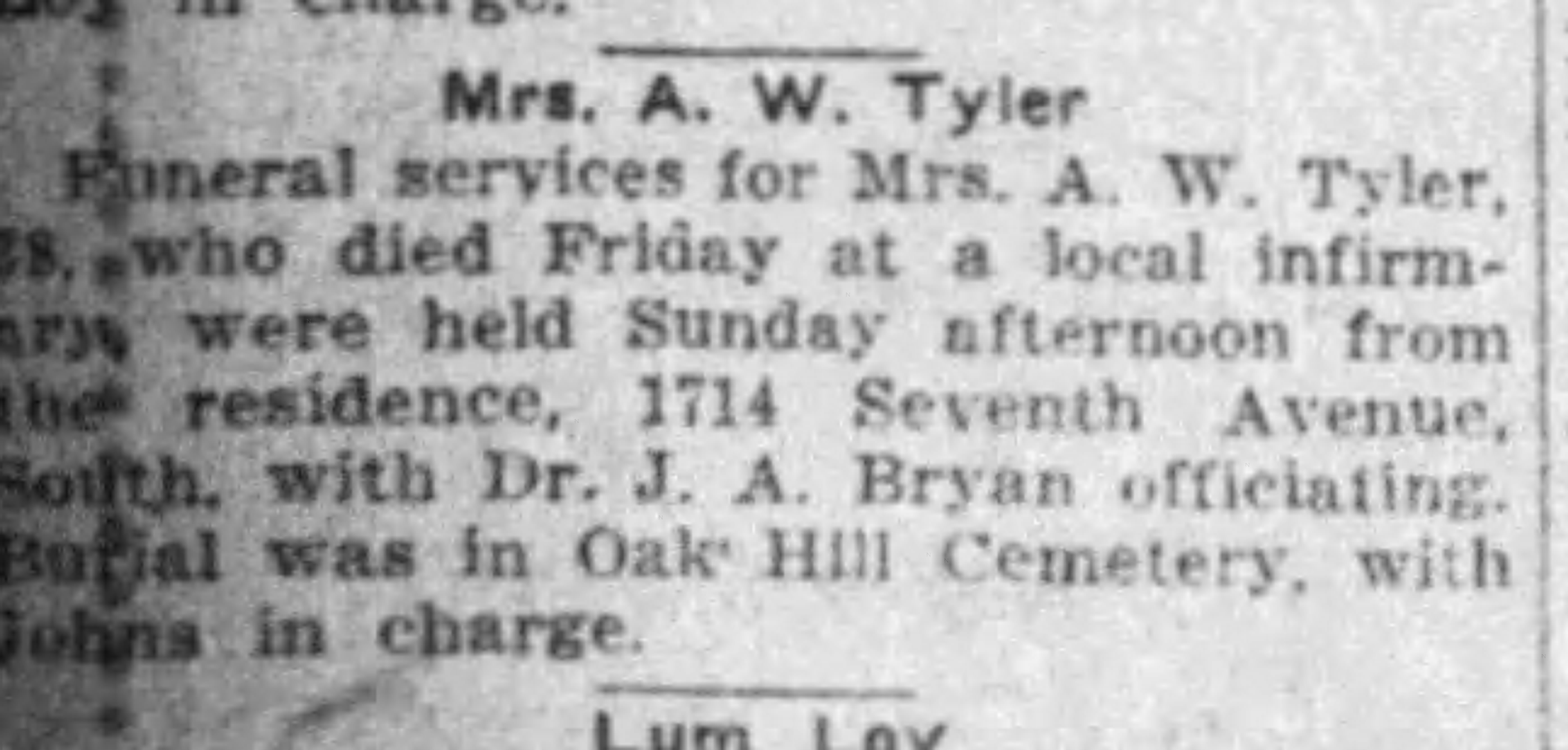 Mrs. A.W. Tyler